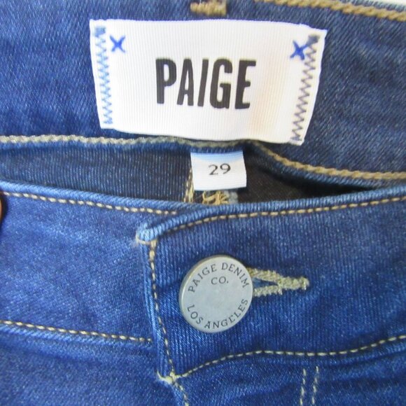 Paige Manhattan Bootcut Jeans Blue Dark Wash Women's 29 - Picture 4 of 7